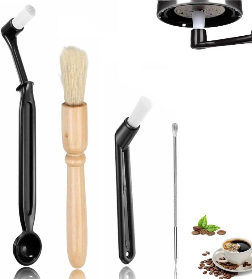 Koffieborstels Barista-kwast Kleine Reinigingsborstel voor de Koffiemolen en Espressomachine Zeefhouder Reinigingsborstel voor Volautomatische