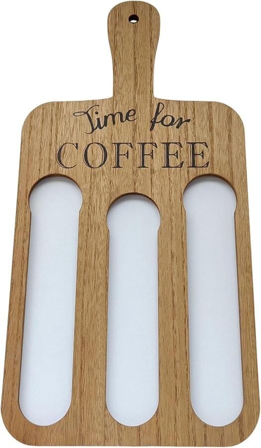 Koffiecapsulehouder Rechthoekig Capsule rek organizer Koffiezetapparaat accessoire Muurmontage ontwerp 47 x 23.5 cm Bruin