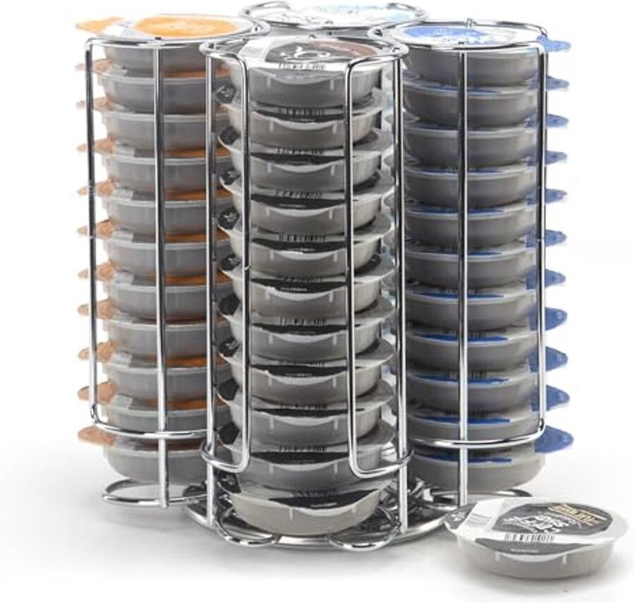 Koffiecapsulehouder voor Tassimo Opbergrek voor 44 capsules 360° draaibaar en antislip
