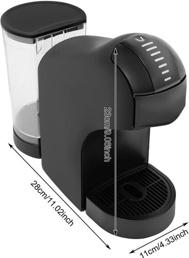 Koffiecupmachine 1400 W 800 ml Watertank 20 Bar Druk ABS Zwart Voor Nespresso Capsules
