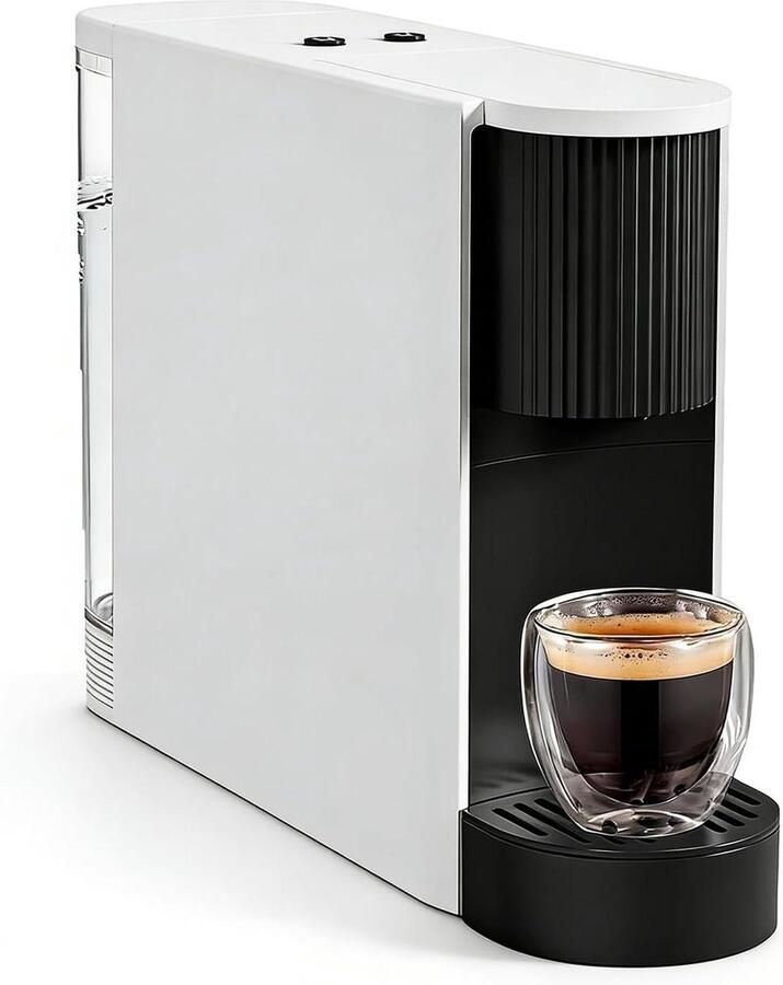 Koffiecupmachine Compacte Espressomachine 1200W 20Bar Voor ééN Kopje Met Uitneembare Lade En Snelle Voorverwarming Ideaal Voor Thuis Of Op Kantoor(20.2 * 31 * 8.3cm White)