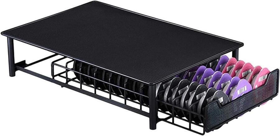Koffiecups Lade Koffiemachine Organizer Keuken Opbergen Zware Metaaldraad 60 Cups Capaciteit Zwart - Foto 1