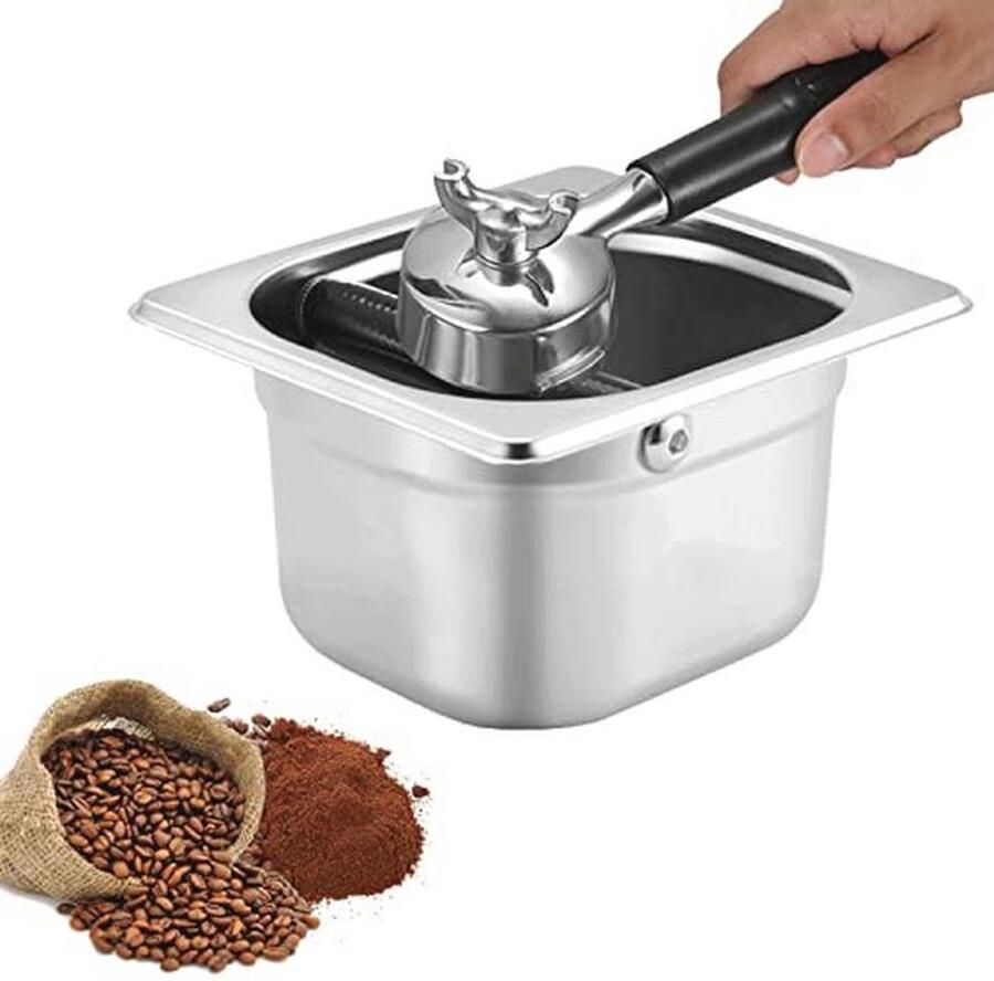 Koffiedik Afklophouder voor Espresso RVS Koffiebekerdoos met Antislip Basis