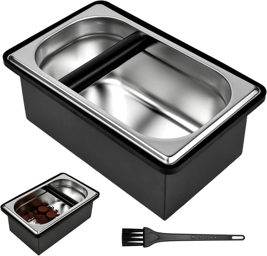 Koffiedik Houder Afvalbakje Keuken Koffiezet Apparaat Compact Ontwerp 19x29x12 cm Zwart