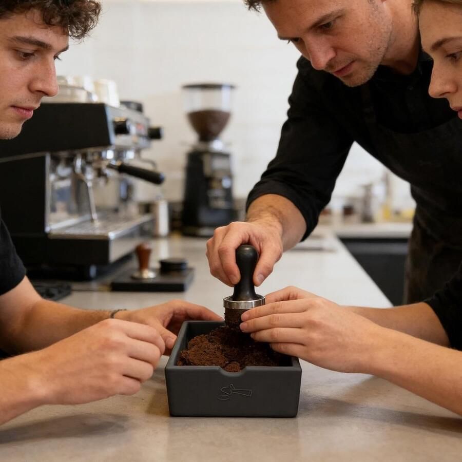 Koffiedik Klopbox Espresso Afvalemmer Koffiebereiding Schoonhouden Gedempt Geluid 1.5 Liter Zwart