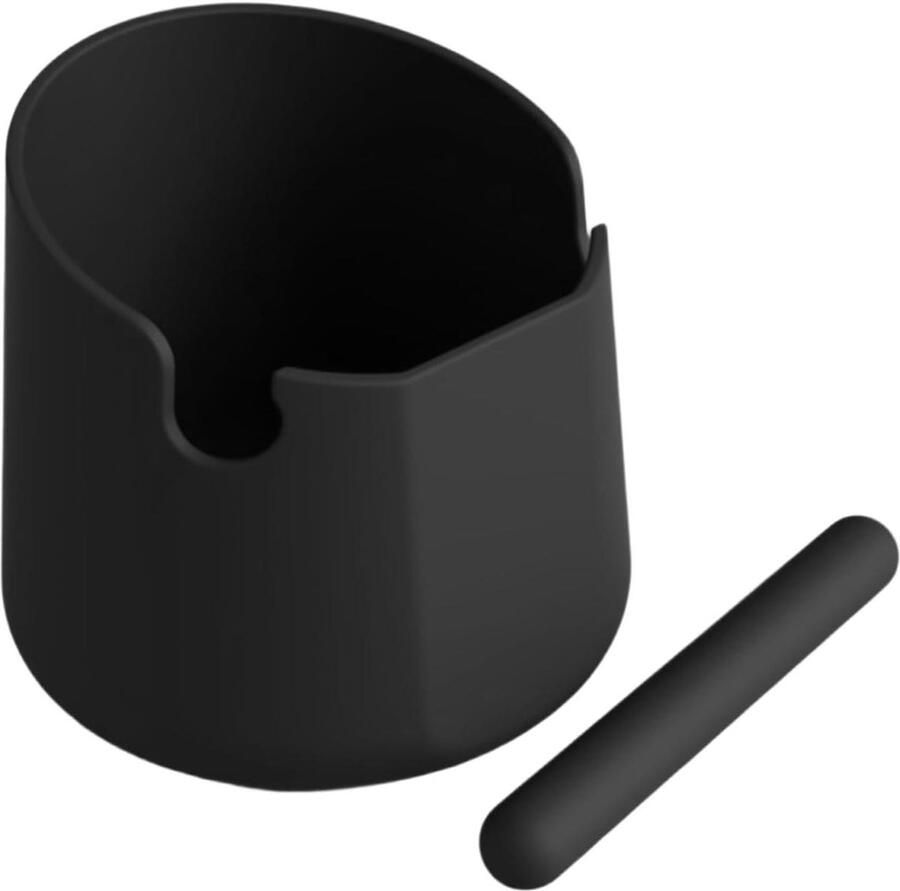 Koffiedik Klopbox Koffie Prullenbak Koffie Afval Verwerken Schokabsorberend Siliconen 13 cm Hoog Zwart