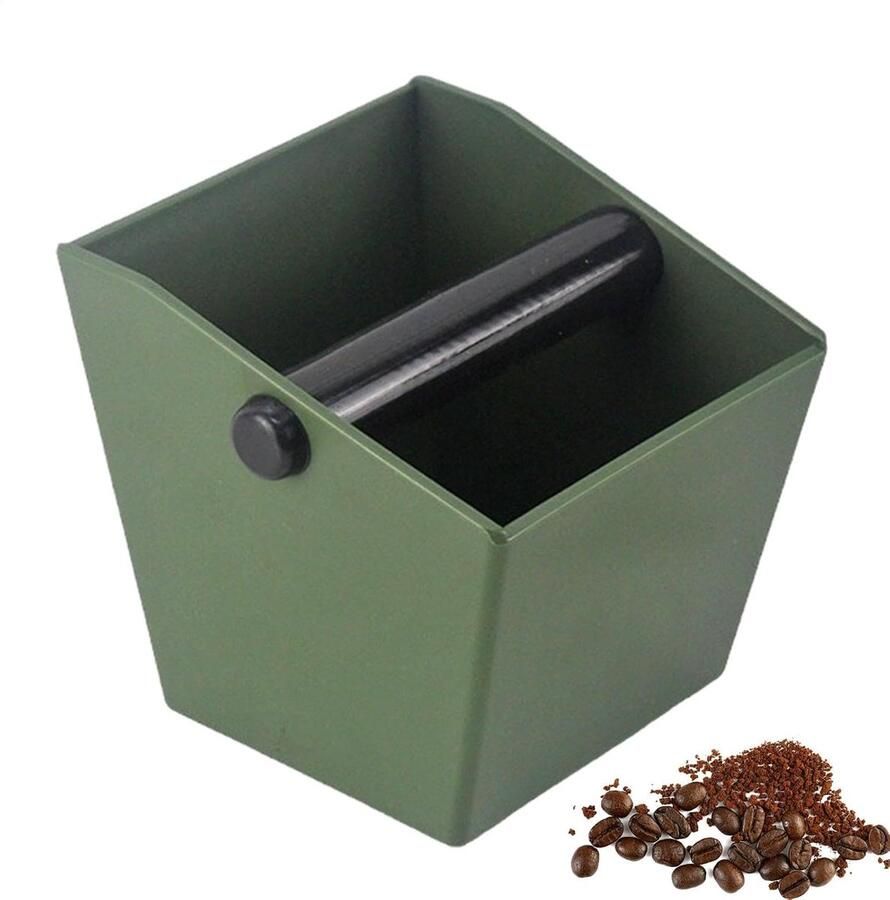 Koffiedikbak Espresso afvalbak Koffiebereiding thuis Robuust ABS materiaal 13 x 13 cm Groen