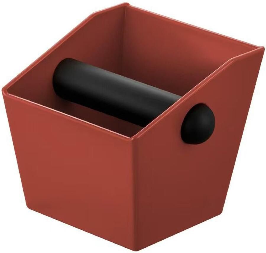 Koffiedikbak plastic klopbak mini-klopgoot afvalbak voor halfautomatische koffiemachines barista-accessoires koffiemachine-accessoires schokdemper koffiedikbak mengbak met uitneembare roerstaaf vierkant rood