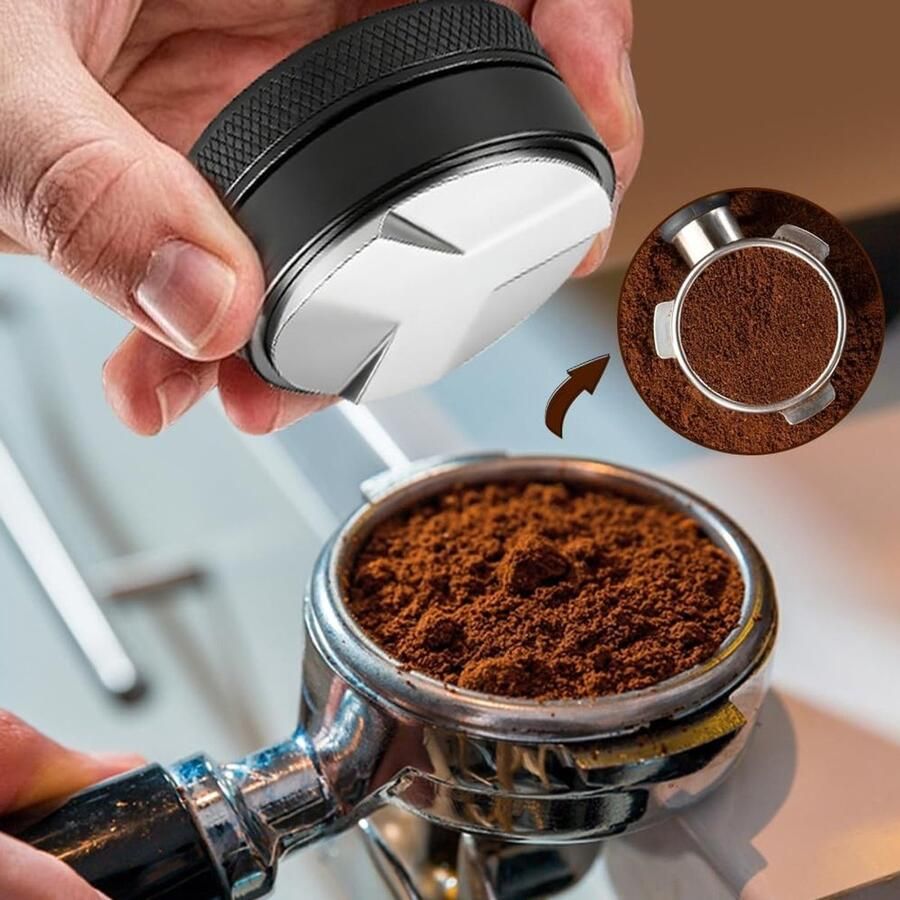 Koffiedistributeur 58mm espresso leveler en compensatietool voor gelijkmatige koffie barista gereedschap voor perfecte extractie en verdeling van koffiepoeder - Foto 1