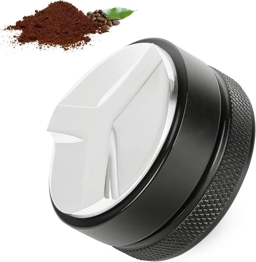 Koffiedistributeur Espresso Leveler Koffie Verdelen Verstelbare Diepte 53 mm Zilver