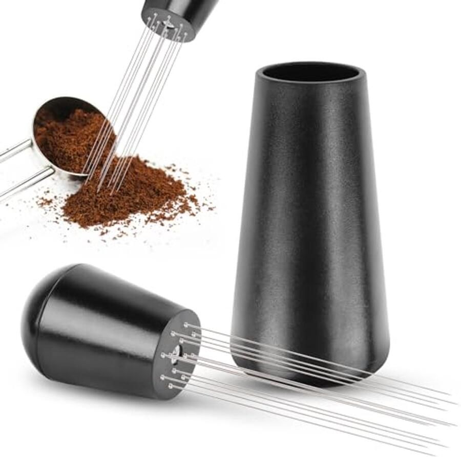 Koffiedistributeur Espresso Naaldverdeler Koffiebereiding Afneembare naalden 12 naalden Zwart