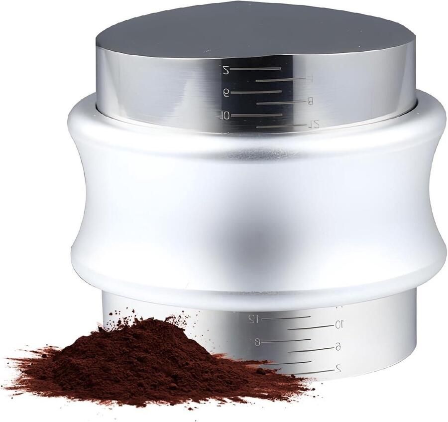 Koffiedistributietool Koffieverdeler Tamper Espresso Bereiden Verstelbare Diepte 533 mm Zilver