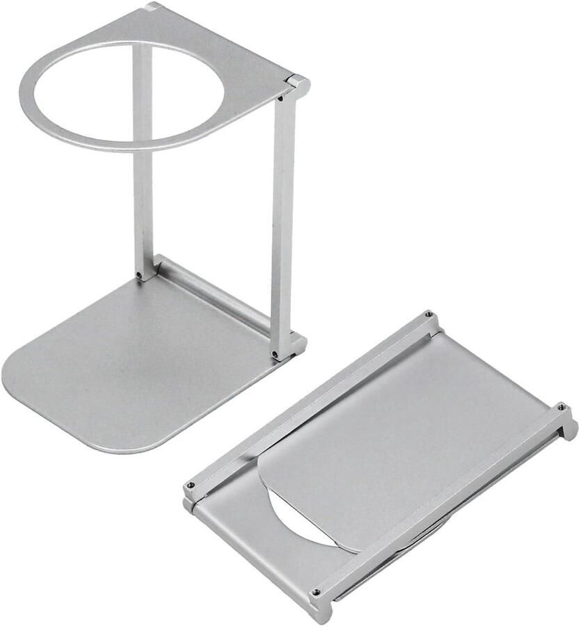 Koffiedruppelrek Opvouwbaar Espresso Standaard Koffie Bereiden Aluminium Legering Structuur Compact Opvouwbaar Zilver