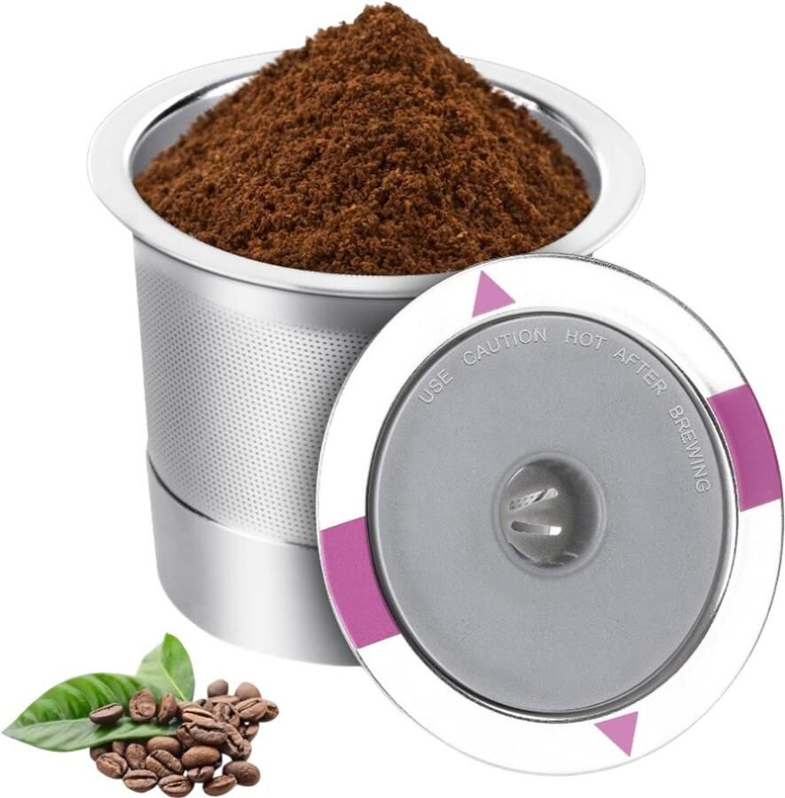 Koffiefiltercapsules Herbruikbare K-Cup Koffiecapsules RVS Accessoires voor koffiemachines Compatibel met Keurig 1.0 en 2.0 koffiemachines Zilver 5 2*5 2*4 2 cm