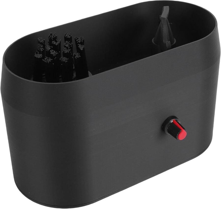 Koffiefilterhouder Reiniger Portafilter Borstel Koffiezetapparaat Onderhoud Geïntegreerde Schraper 18x11.5 cm Zwart
