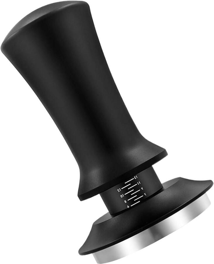 Koffiehandstamper Espresso Gereedschap Consistente Druk Instelbare Diepte 53 mm Zwart