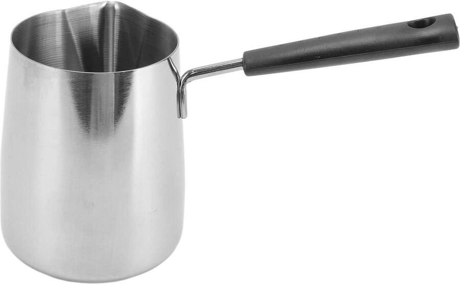 Koffiekan Melkopschuimer Opschuimkan Kannen Melk Opschuimen Lange Handgreep 600 ml Zilver