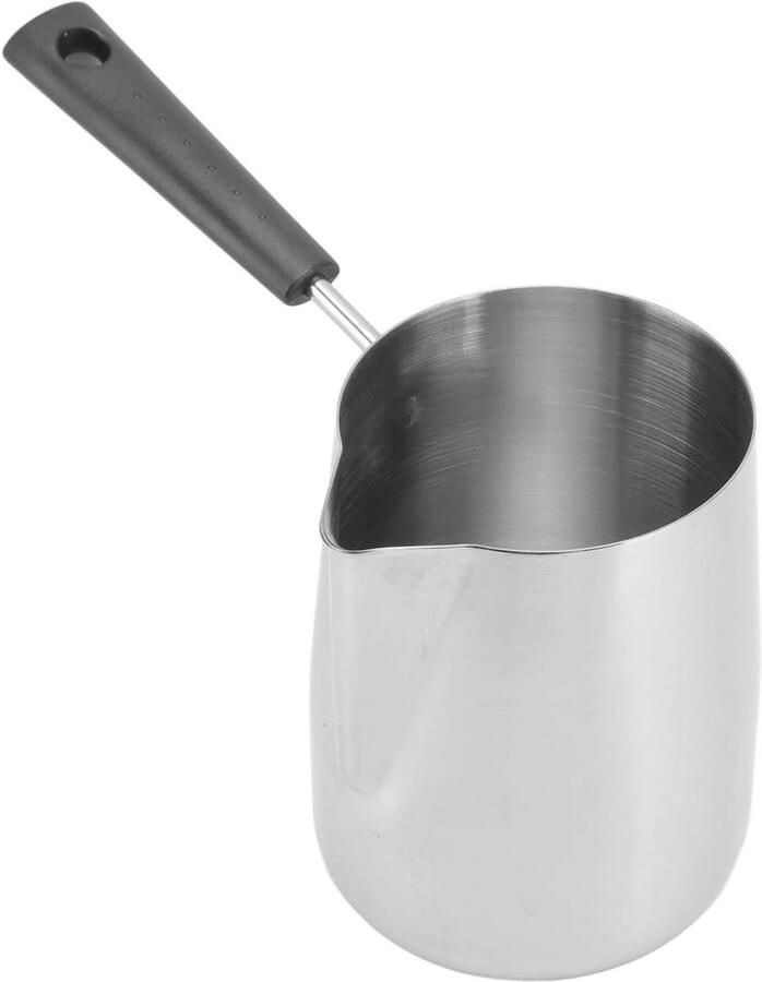 Koffiekan Roestvrij Staal Melkopschuimer Kan Koffie Bereiden Lange Handgreep 1000 ml Zilver