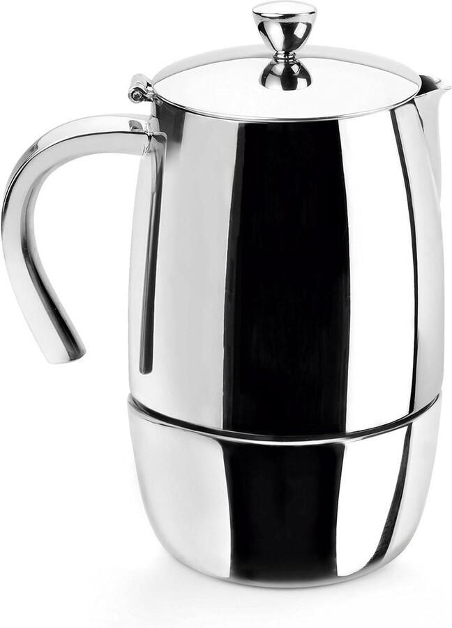 Koffiekan RVS Espresso kan Koffie serveren Glanzende afwerking 10 kopjes Zilver