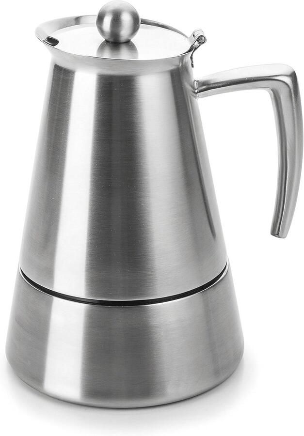 Koffiekan RVS Espresso Server Koffie Serveren Geschikt voor inductie 4 kopjes Zilverkleurig