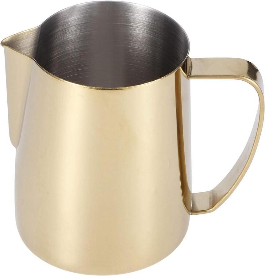Koffiekan RVS Melkopschuimer Kan Latte Art Maken Vogelbek Uitloop 11 x 11 x 11 cm Goud
