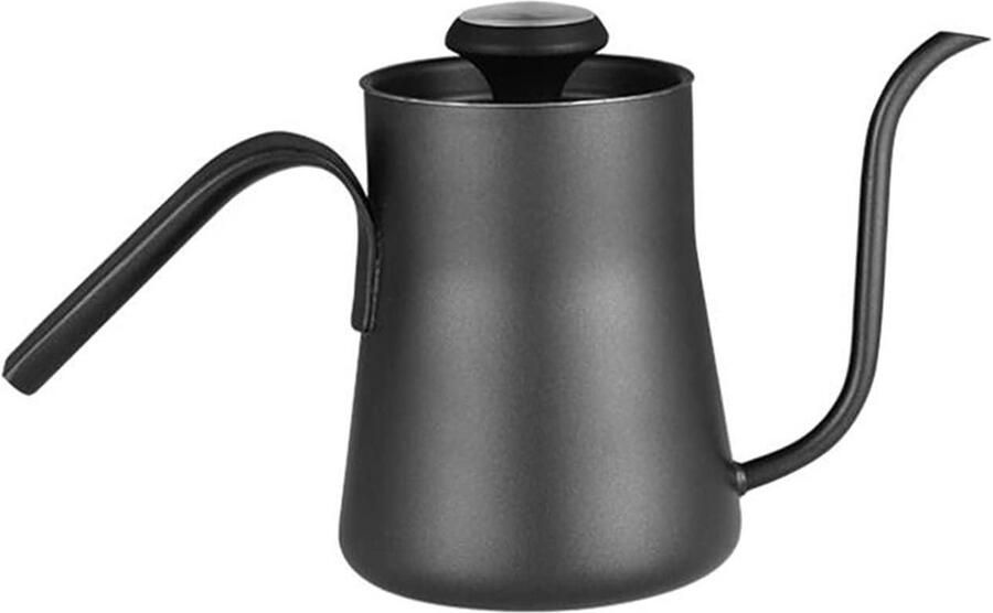 Koffieketel met Thermometer Waterkoker Giet Over Thuis Koffie Zetten Zwanenhals Uitloop 550 ml Zilver