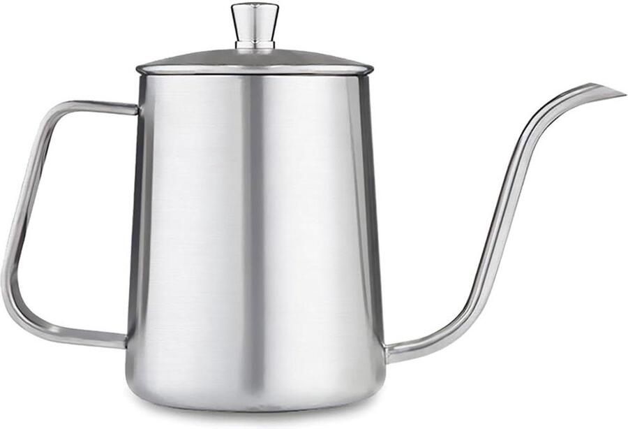 Koffieketel Waterkoker Schenkkan Koffie Zetten Precisie Schenktuit 600 ml Zilver