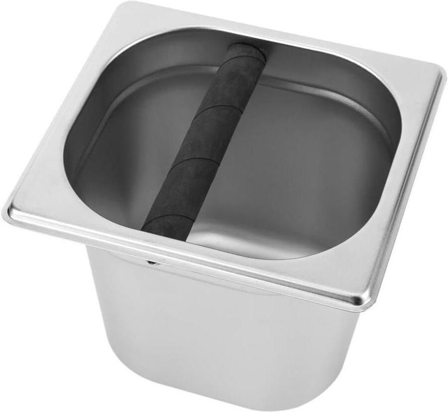 Koffieklopbox Container Koffiedik Bak Espresso Bereiden Roestvrij Staal Grote Capaciteit Zilver