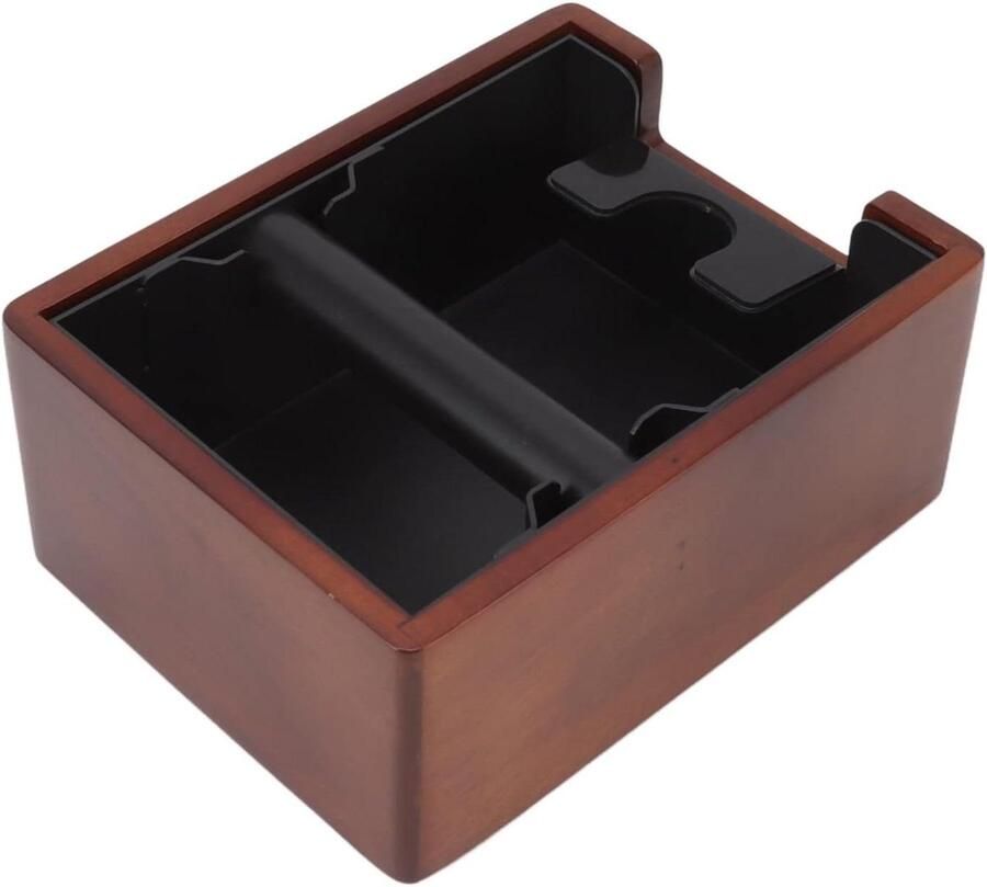 Koffieklopbox Espresso Dumpbak Koffiedik Verwijderen Antislip Houten Basis 22 x 17 x 10 cm Bruin