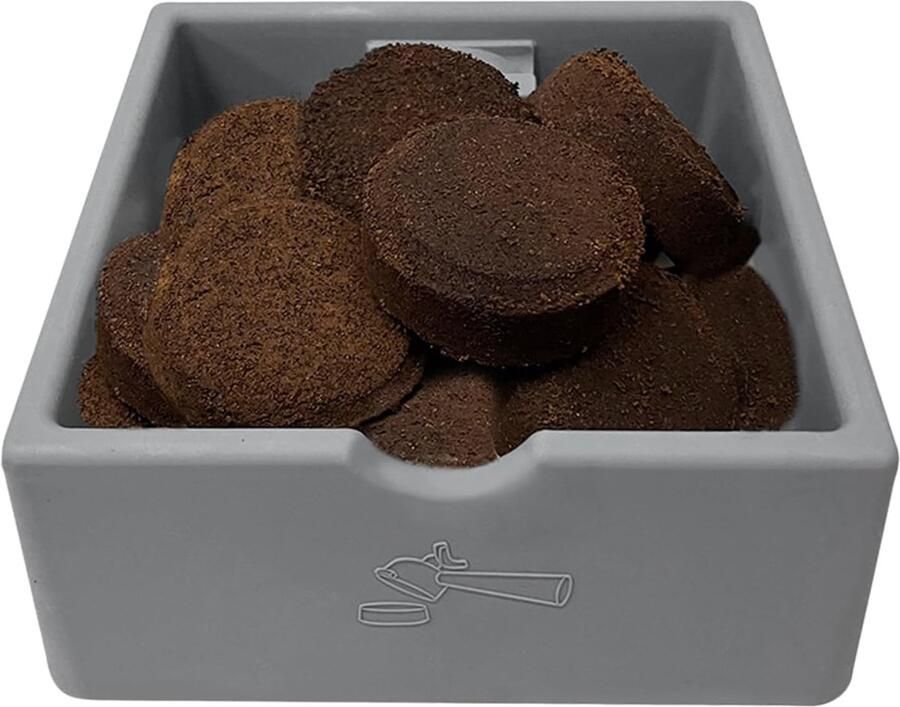 Koffieklopdoos Espresso afvalbak Koffiedik Verwijderen Trillingsdempend Systeem 17 x 17 x 7 cm Zwart
