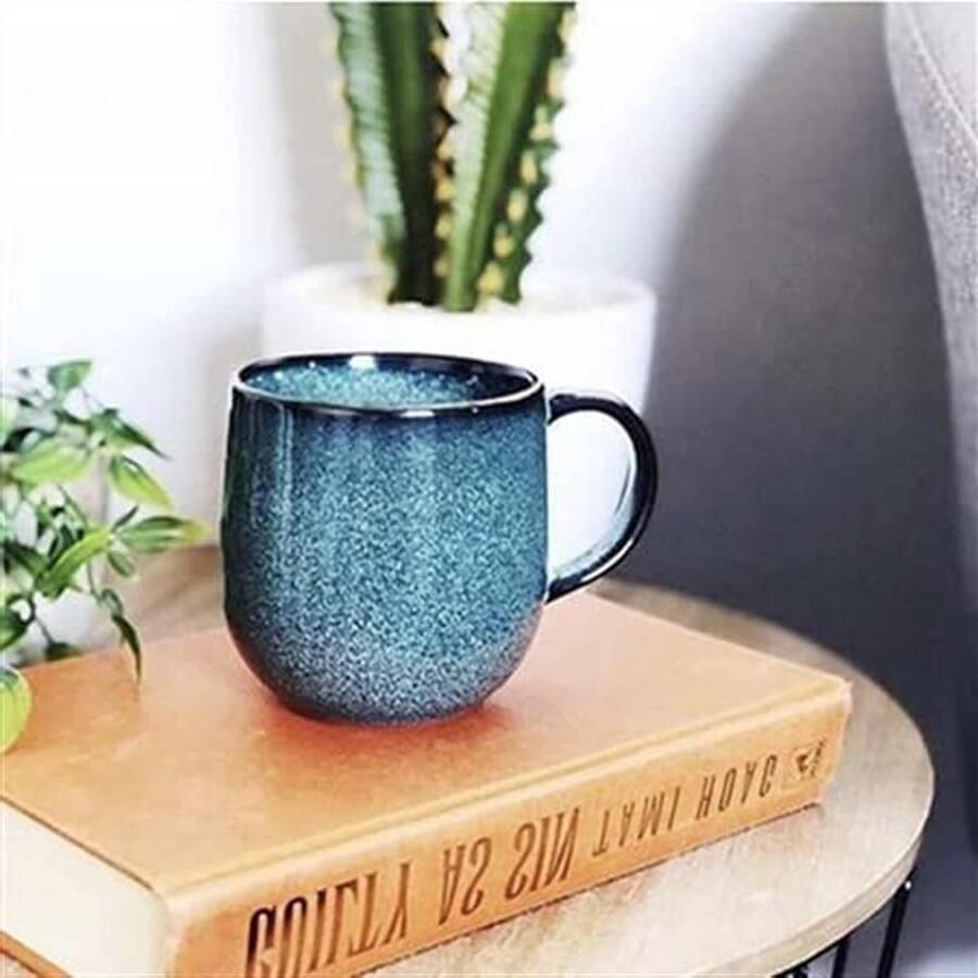Koffiekop keramische koppel kop creatief huis kantoor ontbijt kopje melk cup kantoor thuis bureau koffiekopje. De capaciteit is 200 ml koffiekop (Color : Blue Size : 200ml)