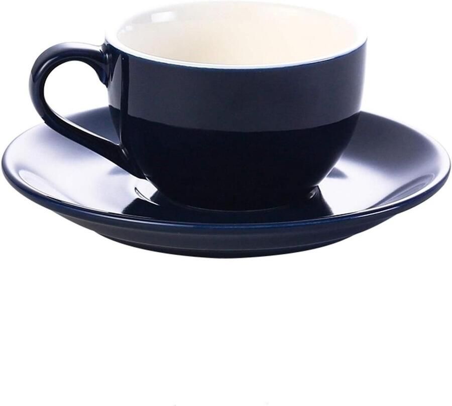 Koffiekop Schotel Cappuccino Bekers Genieten van Koffie Stijlvol Modern Design 150 ml Helder Wit