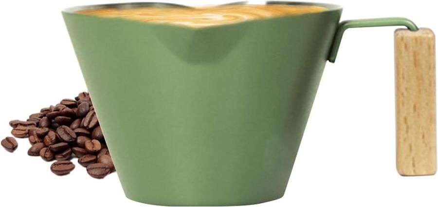 Koffiekopje Latte Mok Schenktuit Beker Koffie Bereiden Dubbele Schenktuit 100 ml Donkergroen