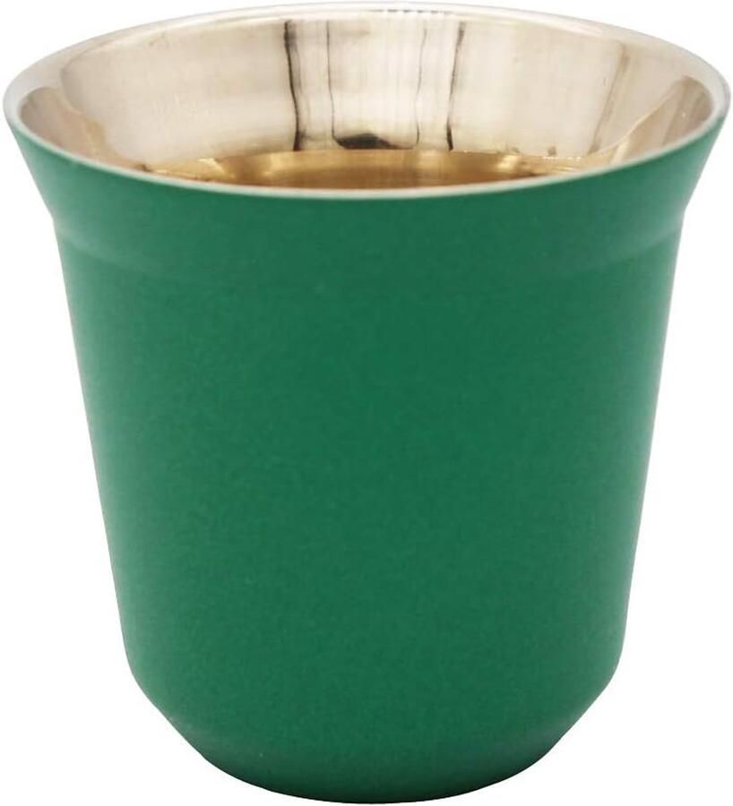 Koffiekopje Roestvrij Staal Espresso Kopjes Warme Dranken Dubbelwandig Geïsoleerd 80 ml Groen