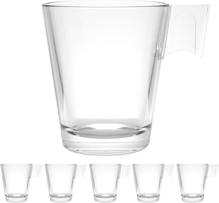 Koffiekopjes Glas Espresso mokken Genieten van koffie Gehard glas 230 ml Transparant