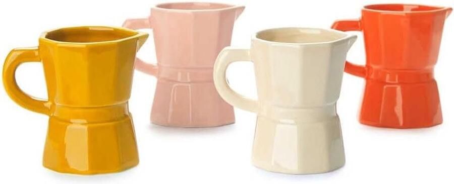 Koffiekopjes Set Espresso Kopjes Koffie Serveren Italiaans Koffiezetapparaat Design 120 ml Capaciteit Aardse Tinten