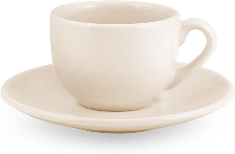 Koffiekoppen Set Espresso Mokken Koffie Moment Vaatwasserbestendig 100 ml Ivoorkleurig