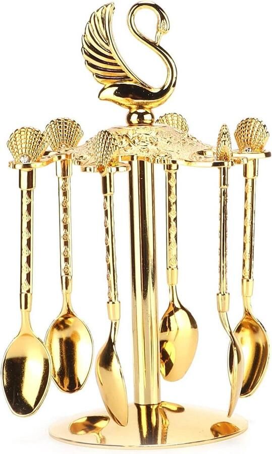 Koffielepels Set Gouden Lepels Koffie Roeren Luxe Ontwerp 6 Stuks Goud