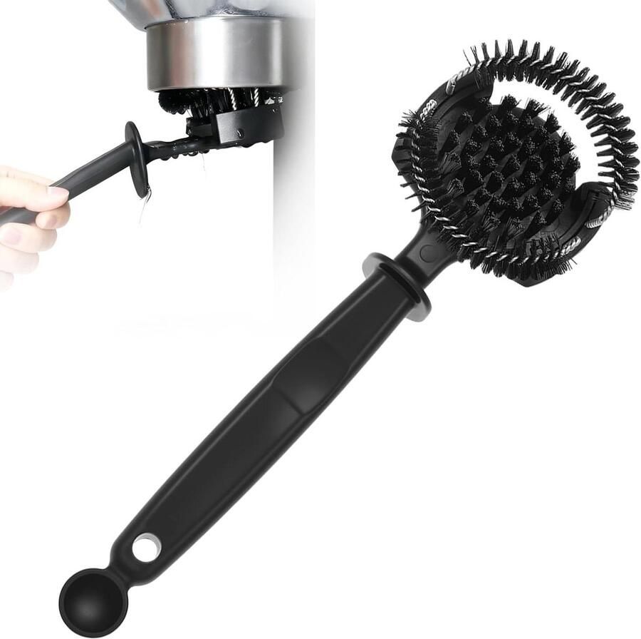 Koffiemachine Borstel Groepsborstel Espresso Zetkop Reinigen 360 Graden Reiniging 58 mm Zwart