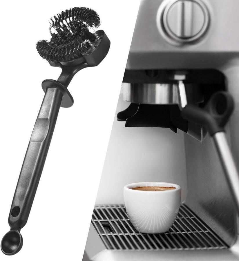 Koffiemachine Borstel Reinigingsborstel Zetgroep Espresso Reinigen 360 Graden Reiniging 12 x 10 x 10 cm Zwart
