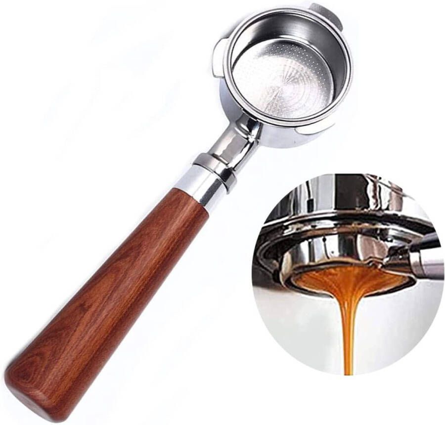 Koffiemachine Handgreep Massief Houten Handgreep 51mm Bottomless Filterhouder Geschikt voor Delonghi EC680 EC685 1 Stuk Voor Espressoapparatuur