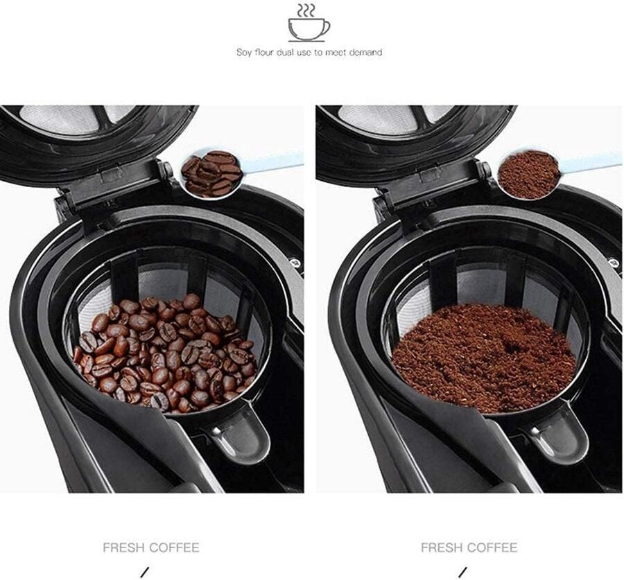 Koffiemachine Koffiezetapparaat Thuisgebruik Dubbel gebruik 1200 ml capaciteit Rood