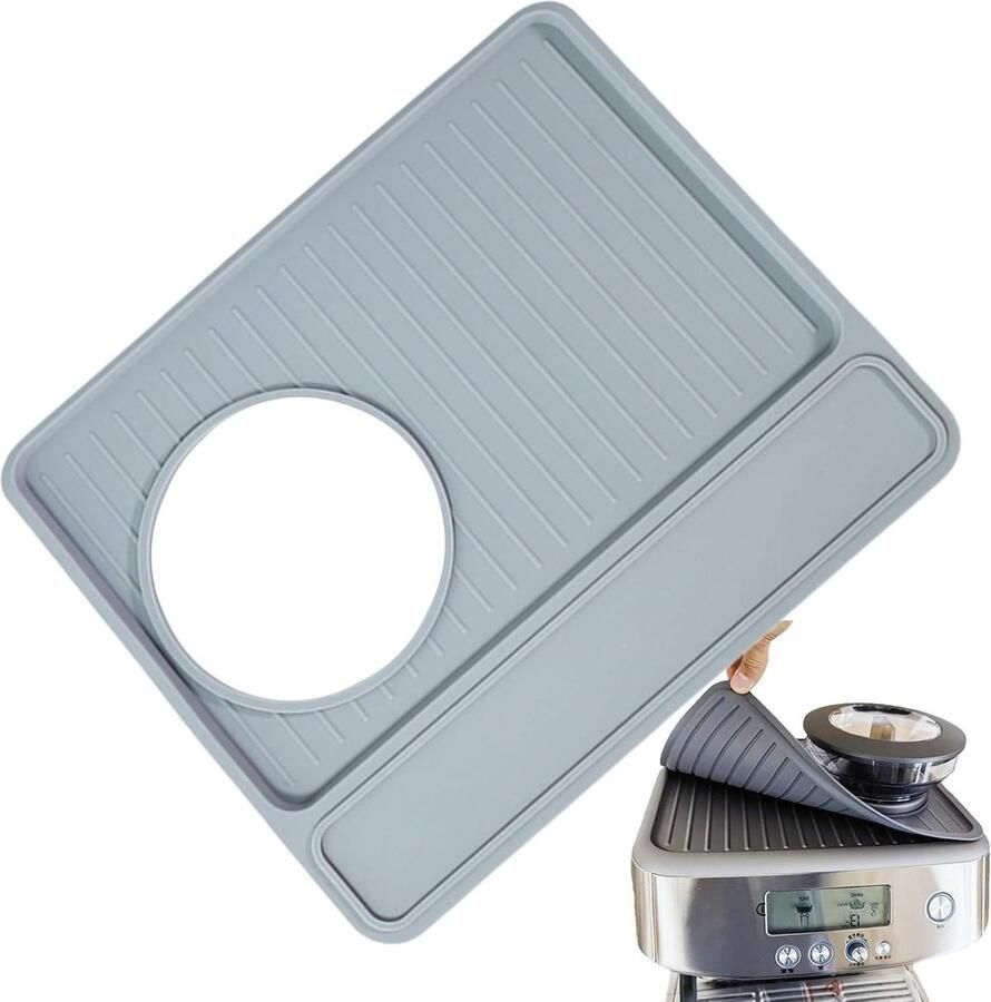 Koffiemachine Mat Aanstamp Mat Koffie Bereiden Siliconen Waterdicht 25 x 5.5 cm Grijs
