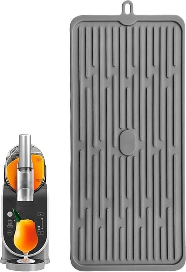 Koffiemachine Mat Antislip Onderlegger Werkblad Beschermen Duurzaam Siliconen 47 x 20 cm Grijs