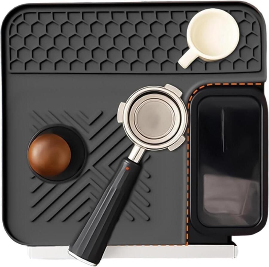 Koffiemachine Mat Espresso Pad Aanrecht Beschermen Antislip en Stoombestendig 30.9x28.8cm Zwart