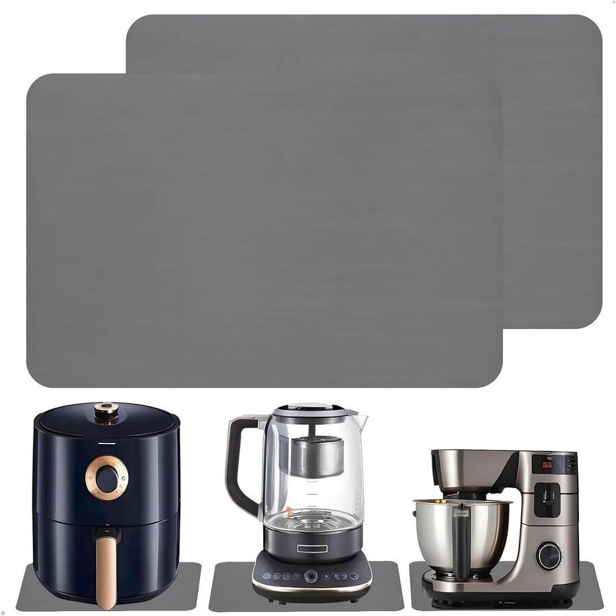 Koffiemachine Onderlegger Keukenmat Aanrecht Beschermen Antislip Siliconen 30x40 cm Donkergrijs