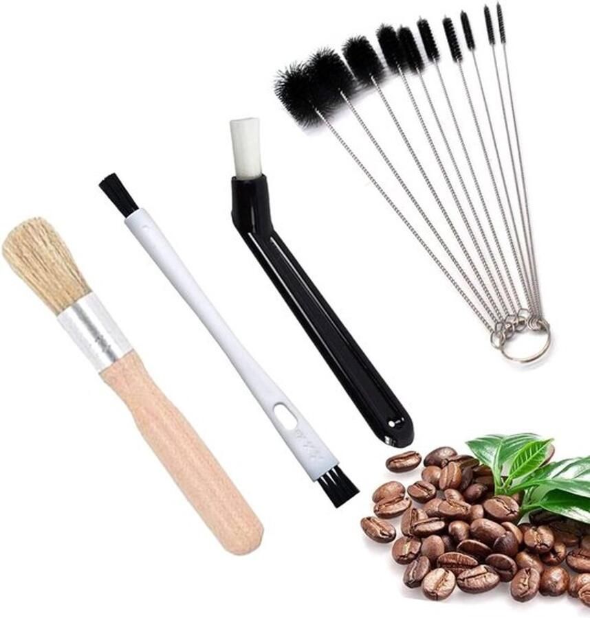 Koffiemachine Reinigingsborstel Set Koffie Borstels Schoonmaakborstel Espresso Borstel Koffie Art Stencils Pen Reinigingsopties voor Koffiemachine