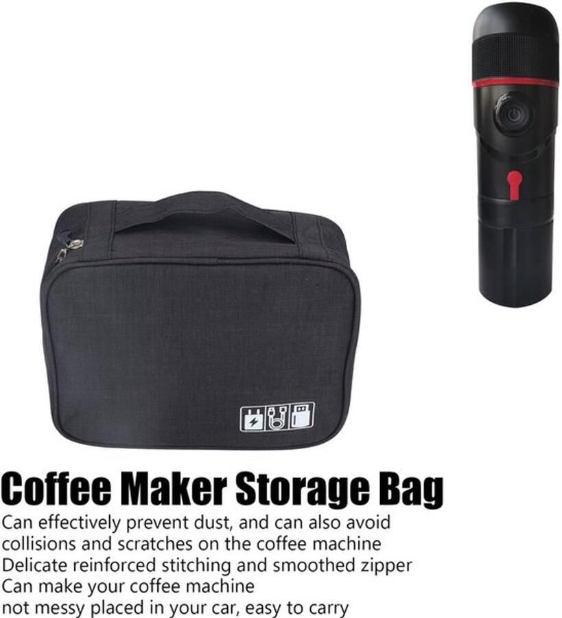 Koffiemachine Tas Draagbaar Opbergtas Multifunctioneel Zeildoek Spons 25 x 19 x 10 cm Lichtgewicht 192 gram - Foto 2