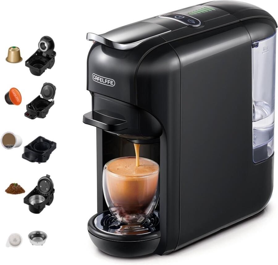 Koffiemachine Zwart 5-in-1 multifunctioneel 19 bar hoge druk Voor Thuis en Kantoor