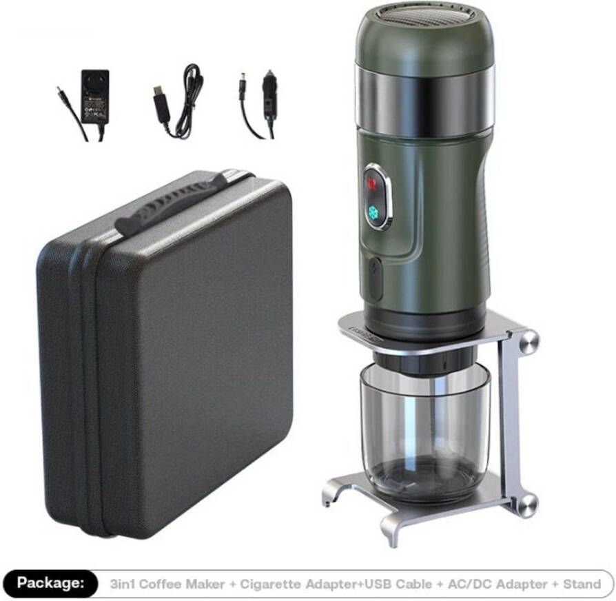 Koffiemachines Koffiezetapparaat Draagbare & Draadloze Espresso Machine – Goed voor Auto & Camping – Geschikt voor Nespresso & Dolce Gusto Capsules Groen